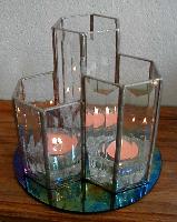 Beveled Glass Candle Holder