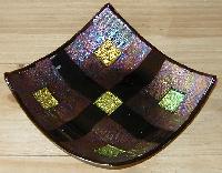 Slumped bowl with Dichroic Glass